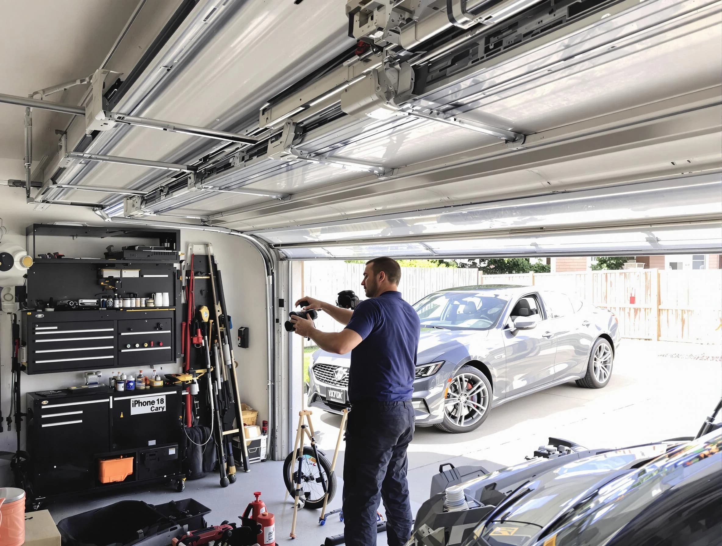 Goodyear Garage Door Repair technician fixing noisy garage door in Goodyear