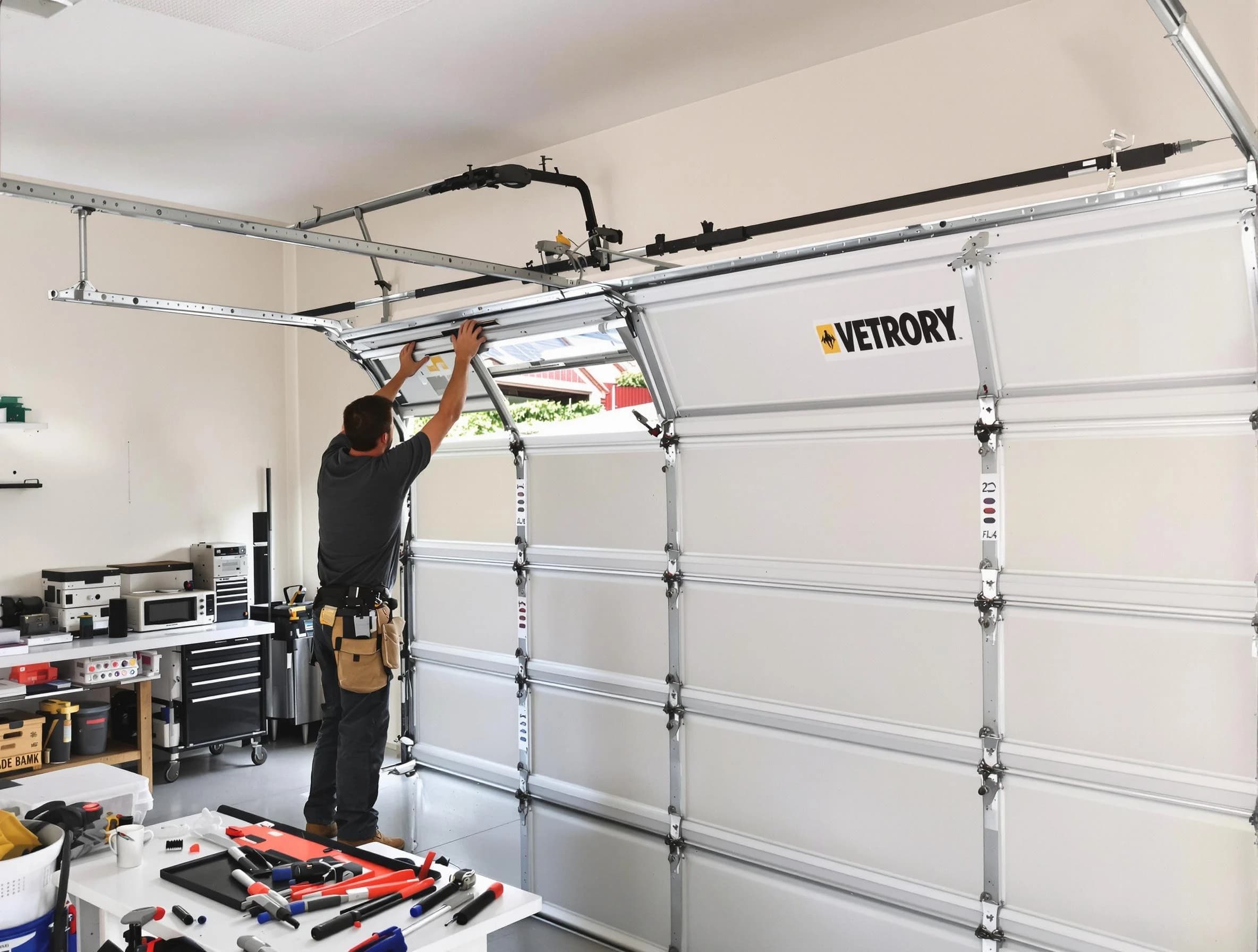Goodyear Garage Door Repair technician performing section replacement in Goodyear