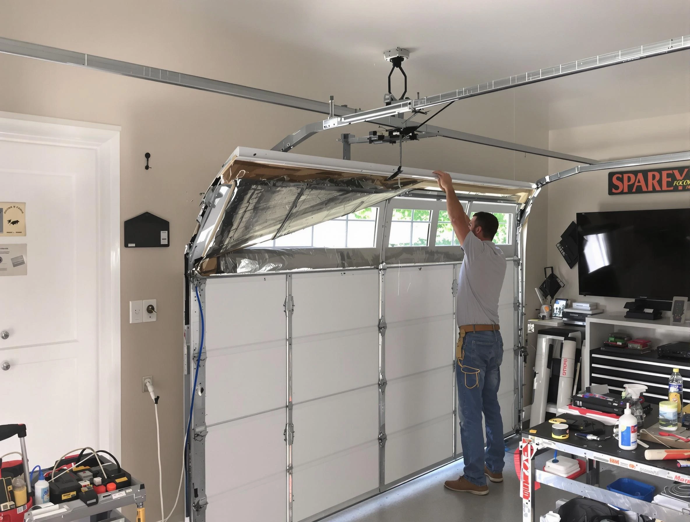 Garage door section replacement by Goodyear Garage Door Repair in Goodyear